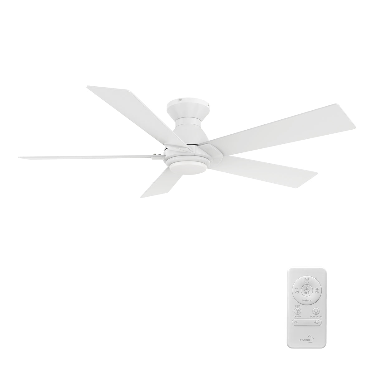 Clayton 52 inch 5-Blade No Light Ceiling Fan with Remote