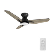 ERYX 44 inch 3-Blade Ceiling Fan with LED Light Kit & Remote Control - Black/Barnwood