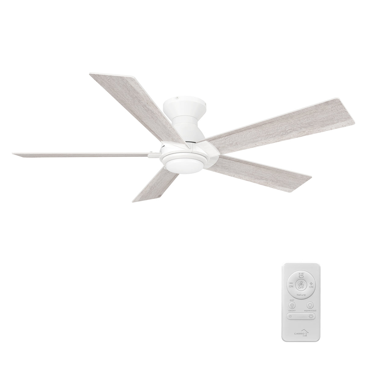 Clayton 52 inch 5-Blade No Light Ceiling Fan with Remote
