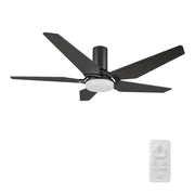 Lund 52 inch 5-Blade Ceiling Fan with LED Light Kit & Remote Control - Black