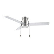 ASCOTT 52 inch 3-Blade Flush Mount Ceiling Fan with LED Light & Pull Chain