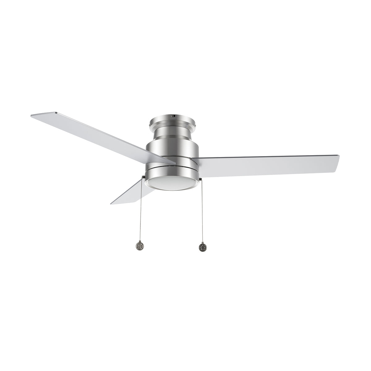 ASCOTT 52 inch 3-Blade Flush Mount Ceiling Fan with LED Light & Pull Chain