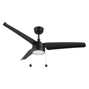 Carro USA REXTON 52 inch 3-Blade Ceiling Fan with Pull Chain - Black/Black