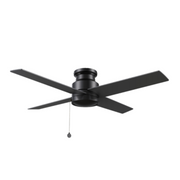 ASCOTT 52 inch 4-Blade Flush Mount No Light Ceiling Fan with Pull Chain