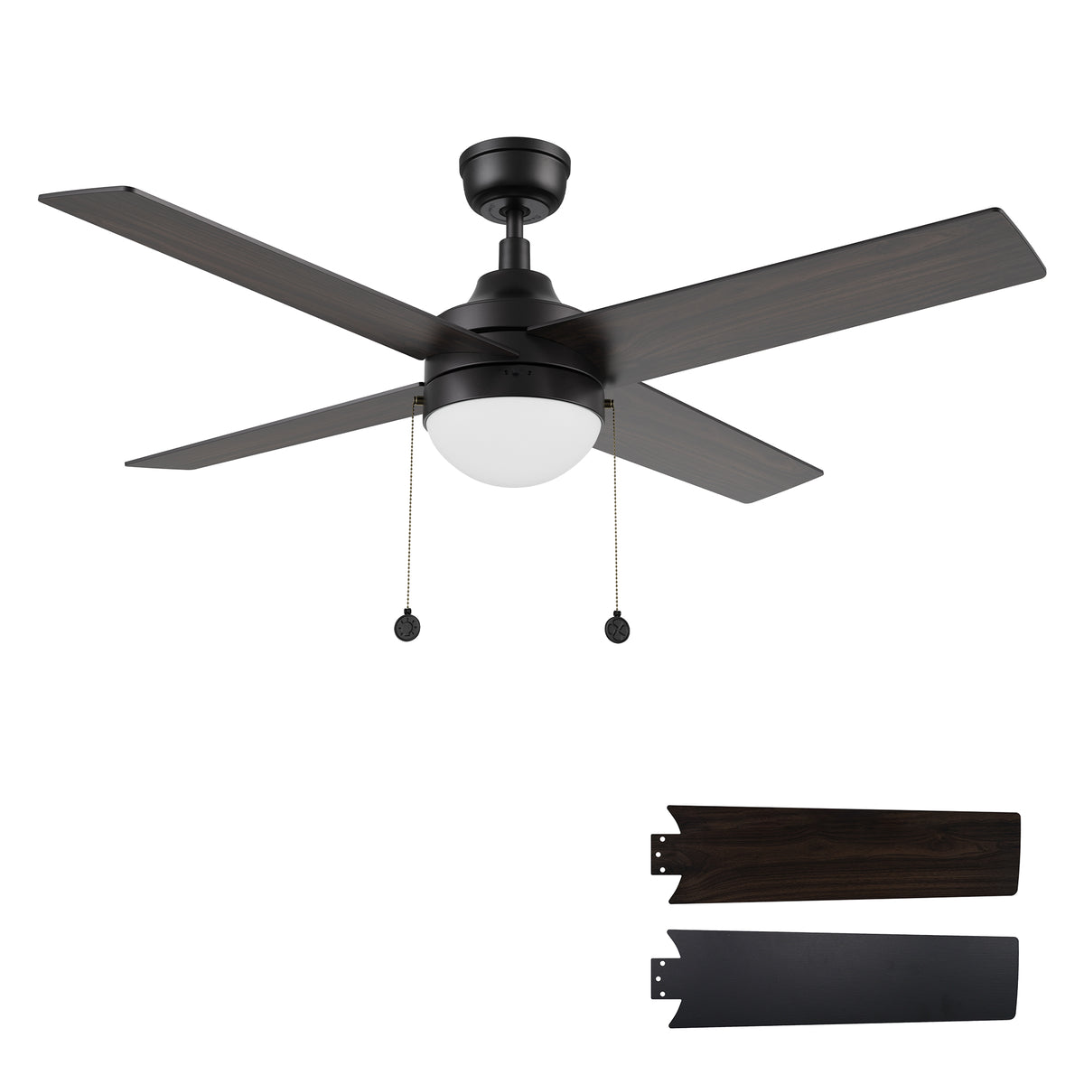 MALTA 52 inch 4-Blade Ceiling Fan with LED Light & Pull Chain