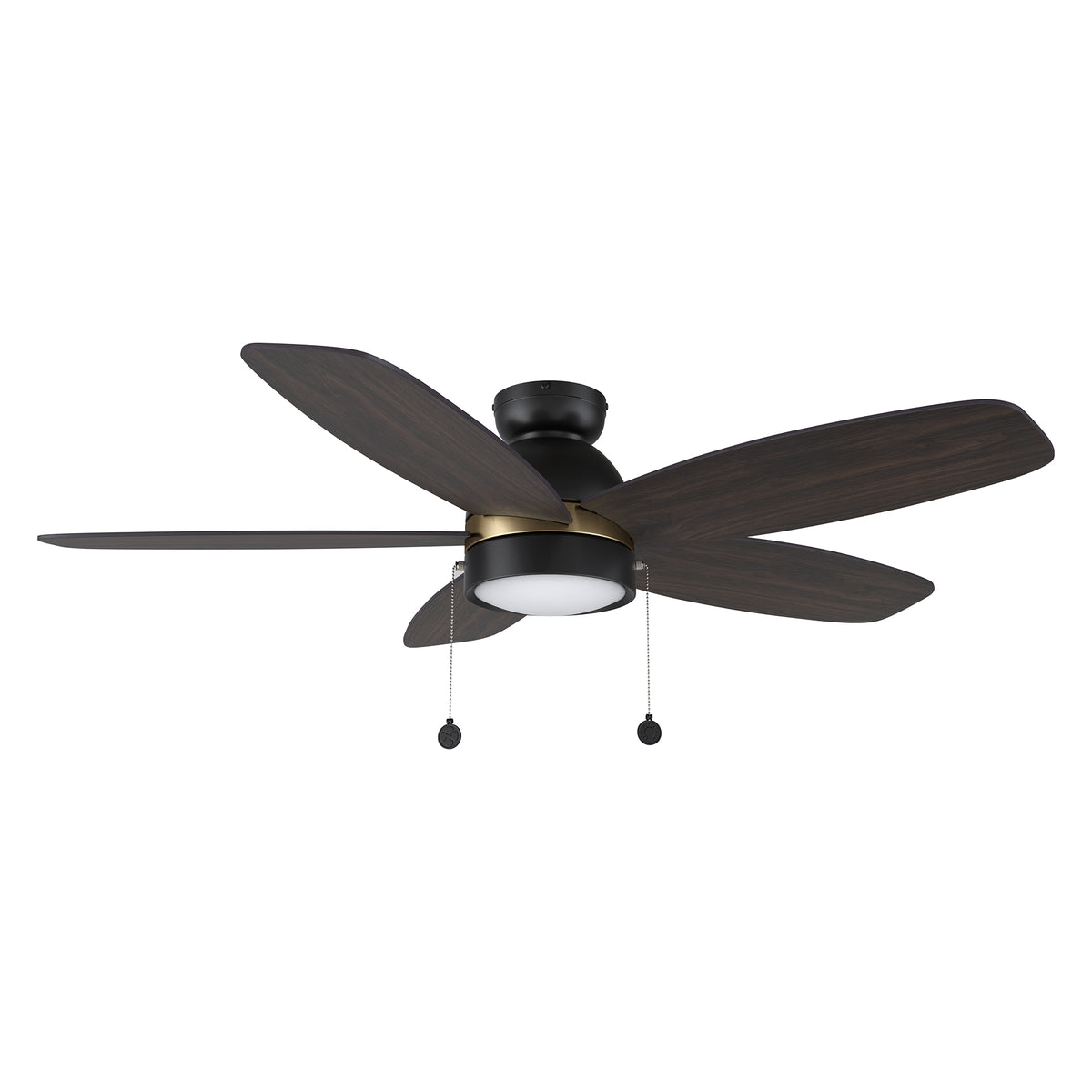GREENWOOD 52" 5-Blade Flush Mount Ceiling Fan with LED Light & Pull Chain