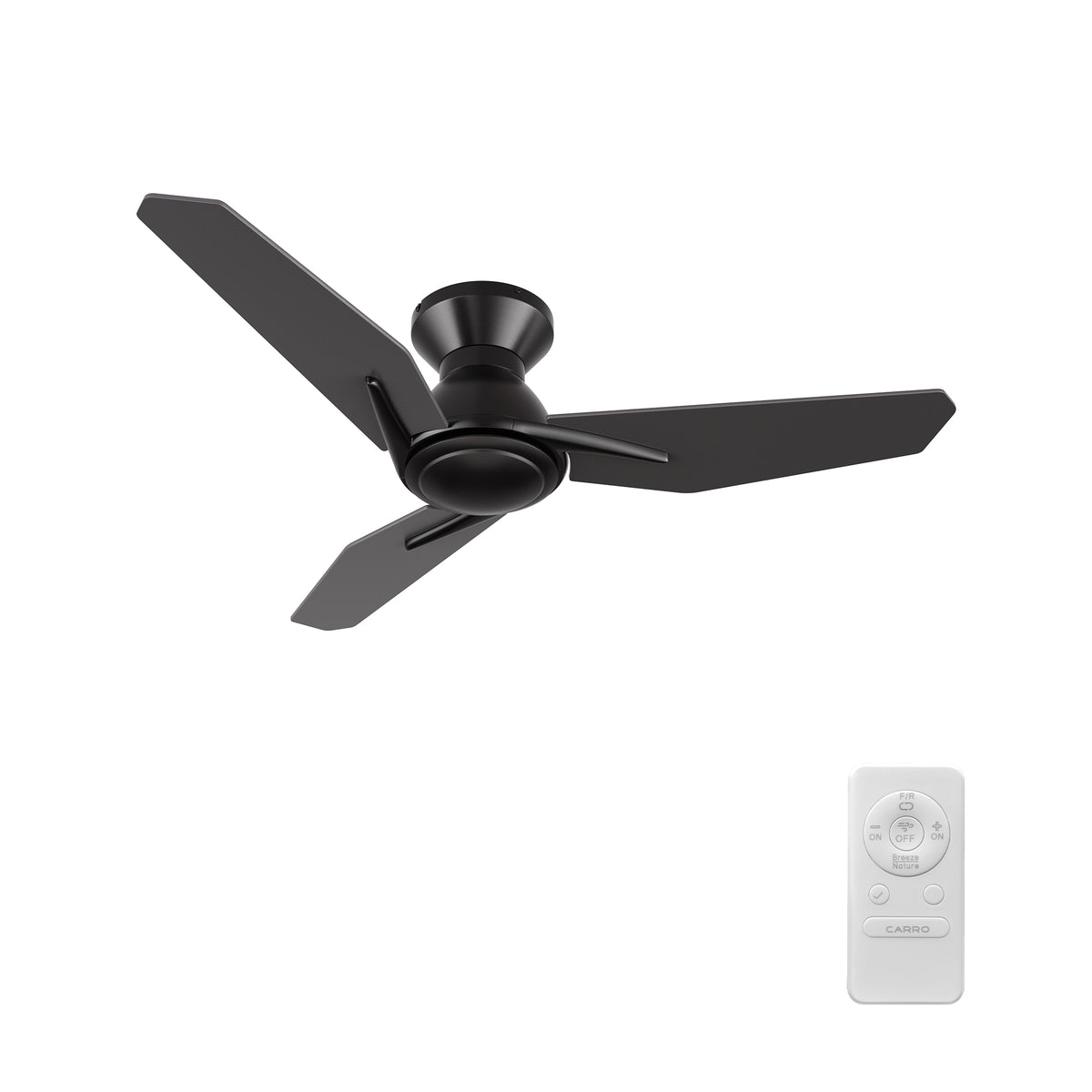 LEON 44 inch 3-Blade Flush Mount No Light Ceiling Fan with Remote
