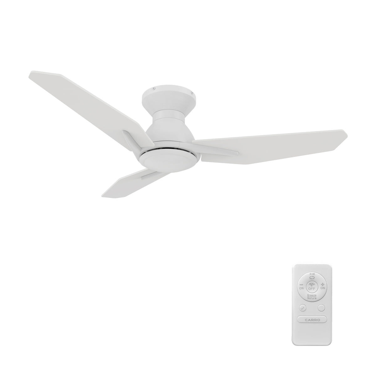 LEON 44 inch 3-Blade Flush Mount No Light Ceiling Fan with Remote