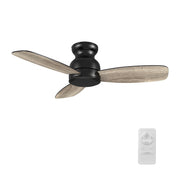 STANLEY 44 inch 3-Blade Flush Mount No Light Ceiling Fan with Remote