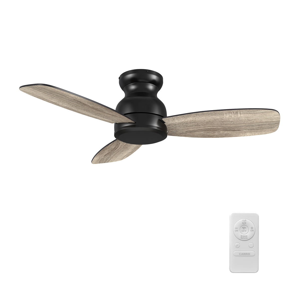 STANLEY 44 inch 3-Blade Flush Mount No Light Ceiling Fan with Remote