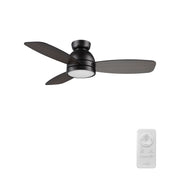 RUSHMOOR 44 inch 3-Blade Flush Mount Ceiling Fan with LED Light & Remote