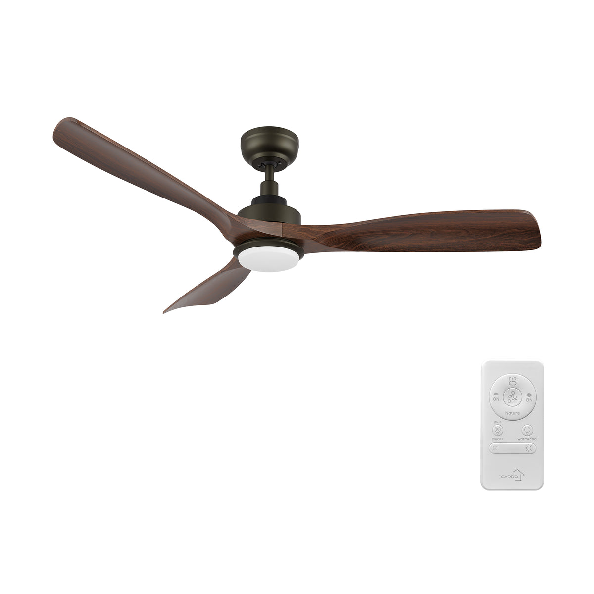 ECOSKY 52 inch 3-Blade Ceiling Fan with LED Light & Remote