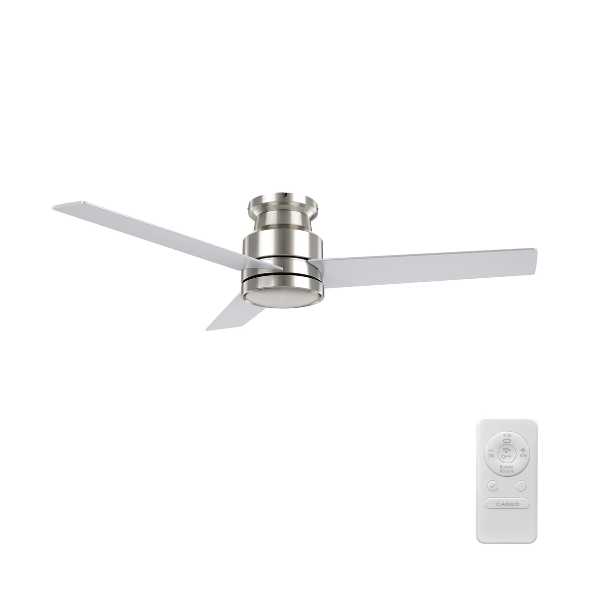 SANTANA 52 inch 3-Blade Flush Mount No Light Ceiling Fan with Remote