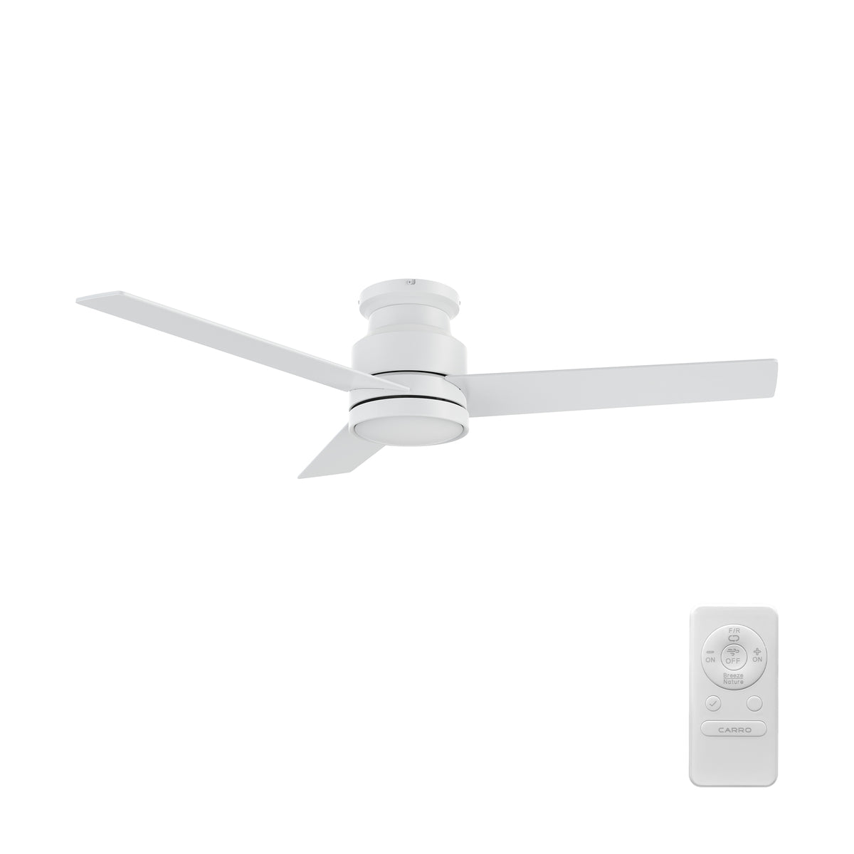 SANTANA 52 inch 3-Blade Flush Mount No Light Ceiling Fan with Remote