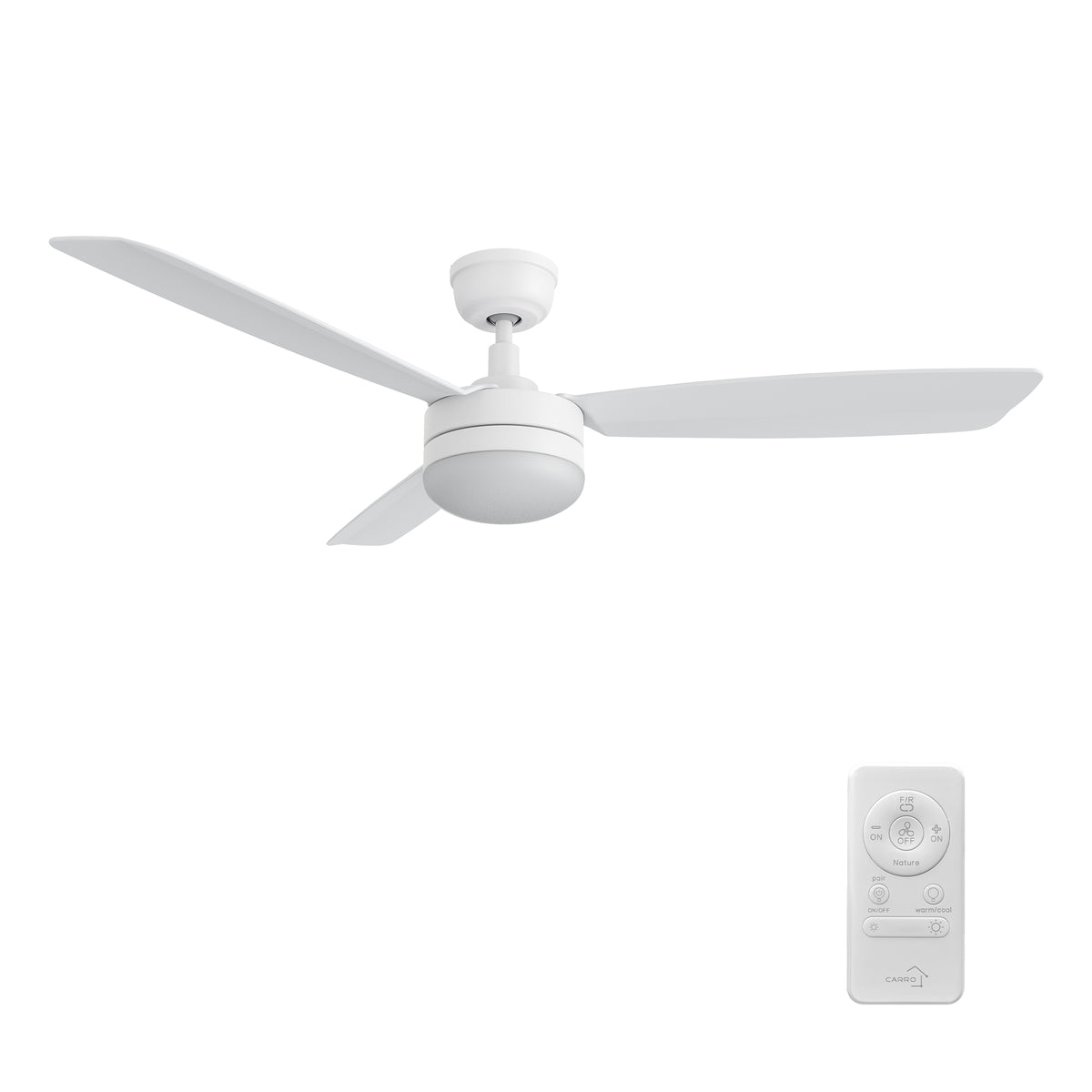 VARA 52 inch 3-Blade Ceiling Fan with LED Light & Remote