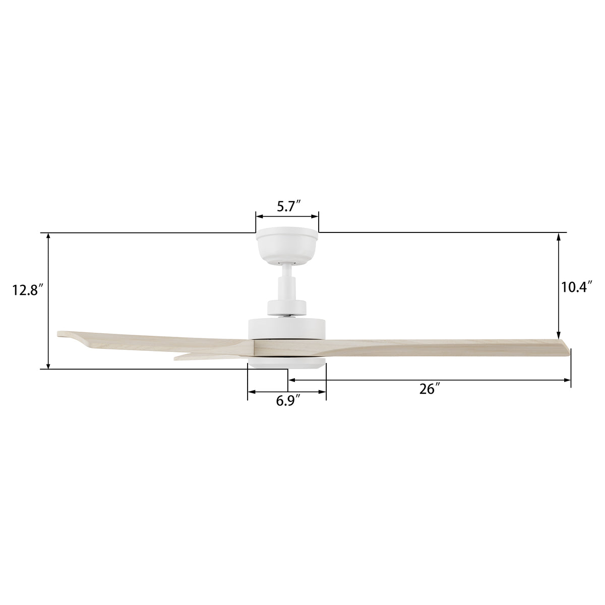 WESTBURY 52 inch 3-Blade No Light Ceiling Fan with Remote