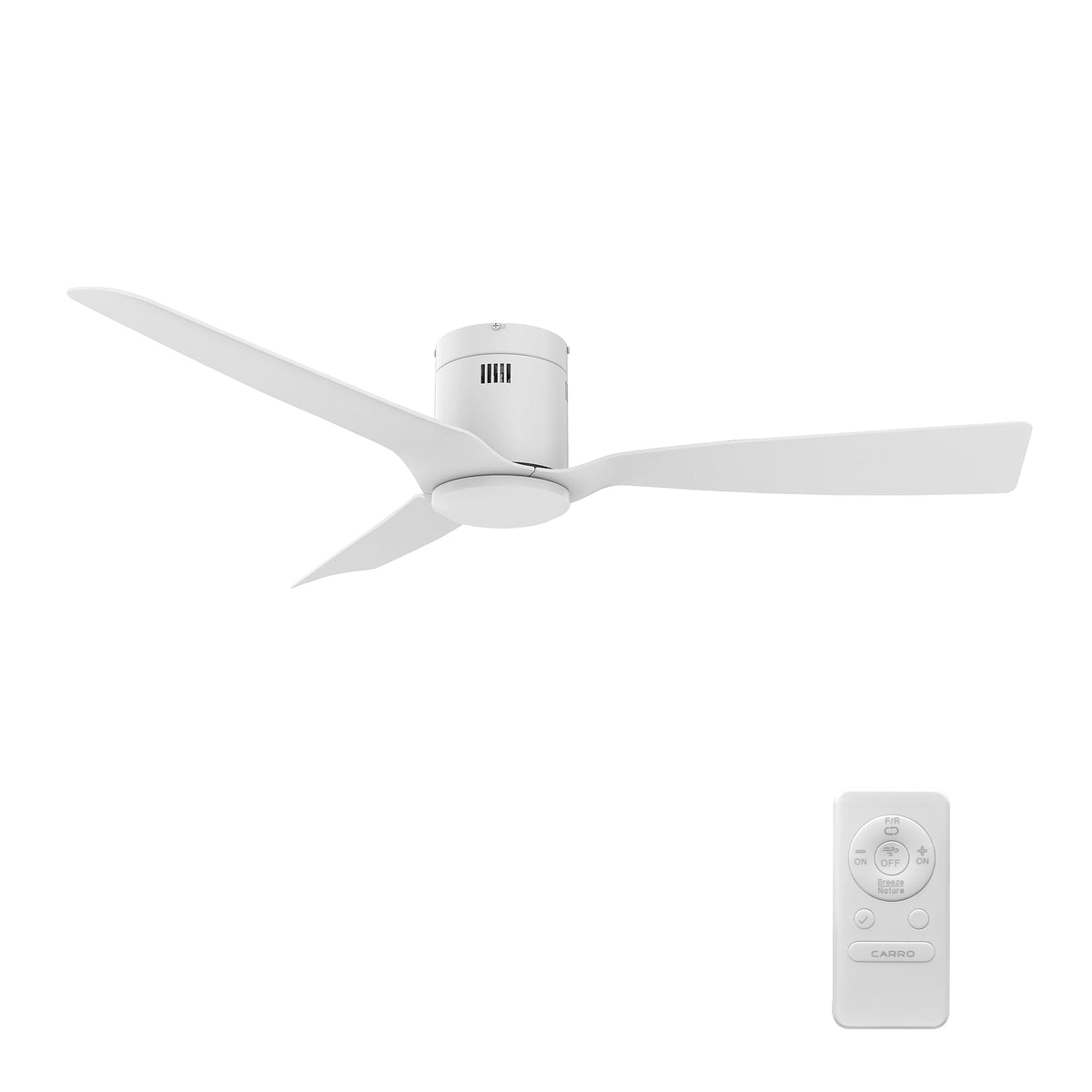 SKARA 52 inch 3-Blade Flush Mount No Light Ceiling Fan with Remote