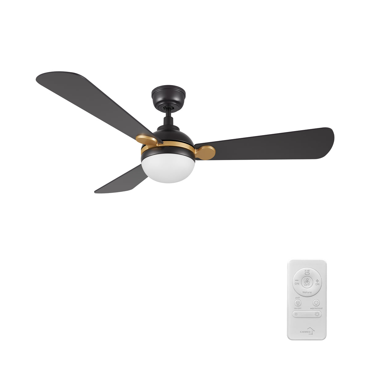 ZELDA 52 inch 3-Blade Ceiling Fan with LED Light & Remote