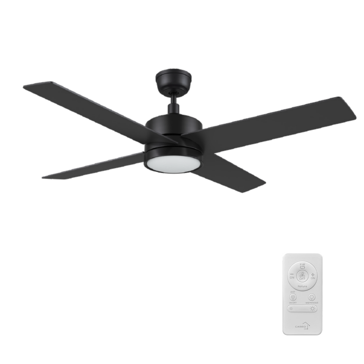 SANTANA 52 inch 4-Blade Ceiling Fan with LED Light & Remote