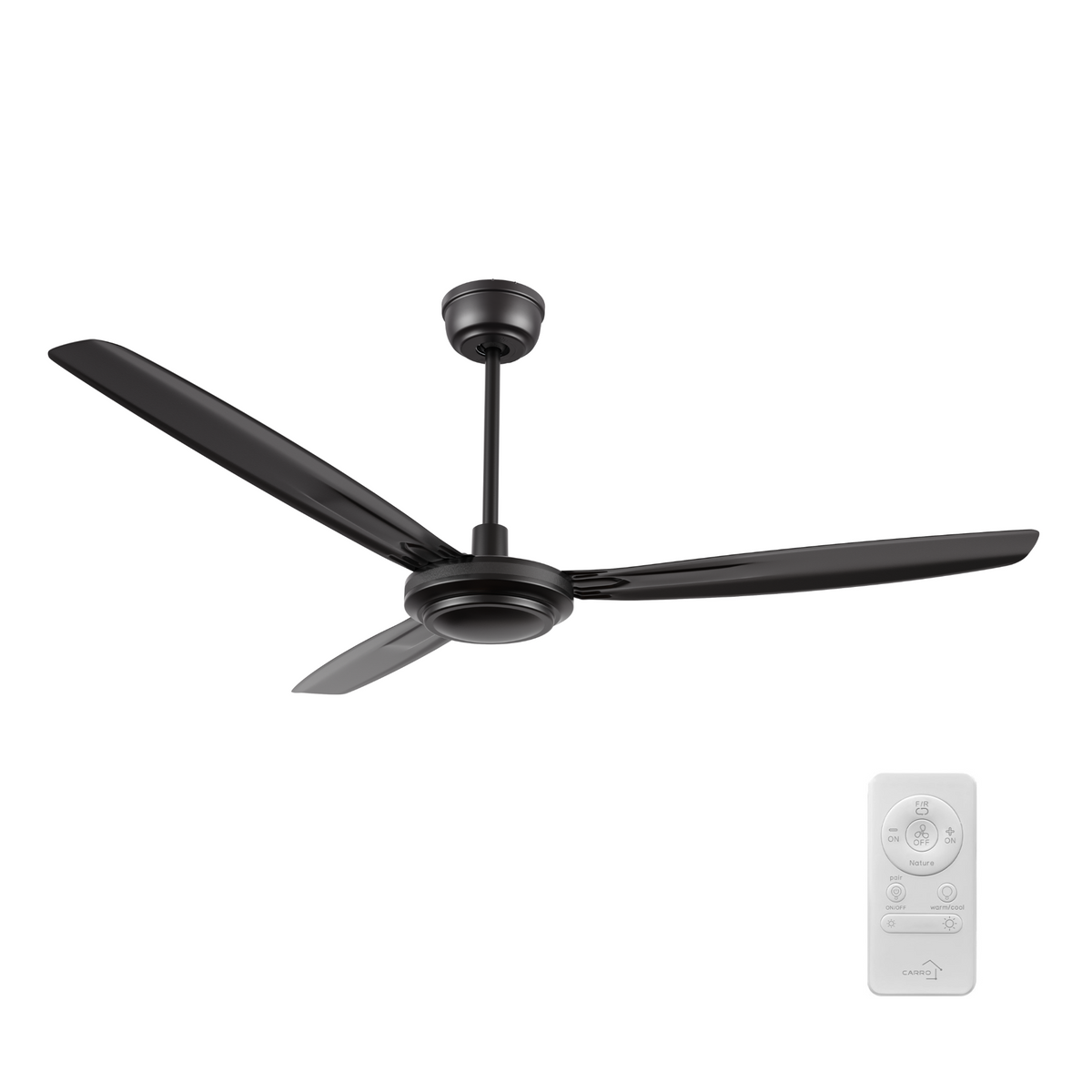 OBERON 56 inch 3-Blade No Light Ceiling Fan with Remote-Z1