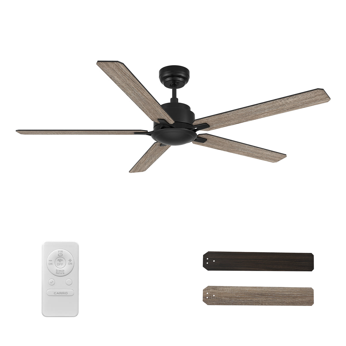 DUNKIRK 60 inch 5-Blade No Light Ceiling Fan with Remote