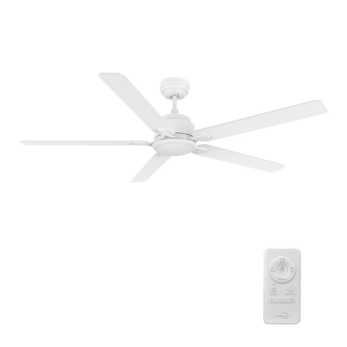 DUNKIRK 60 inch 5-Blade No Light Ceiling Fan with Remote