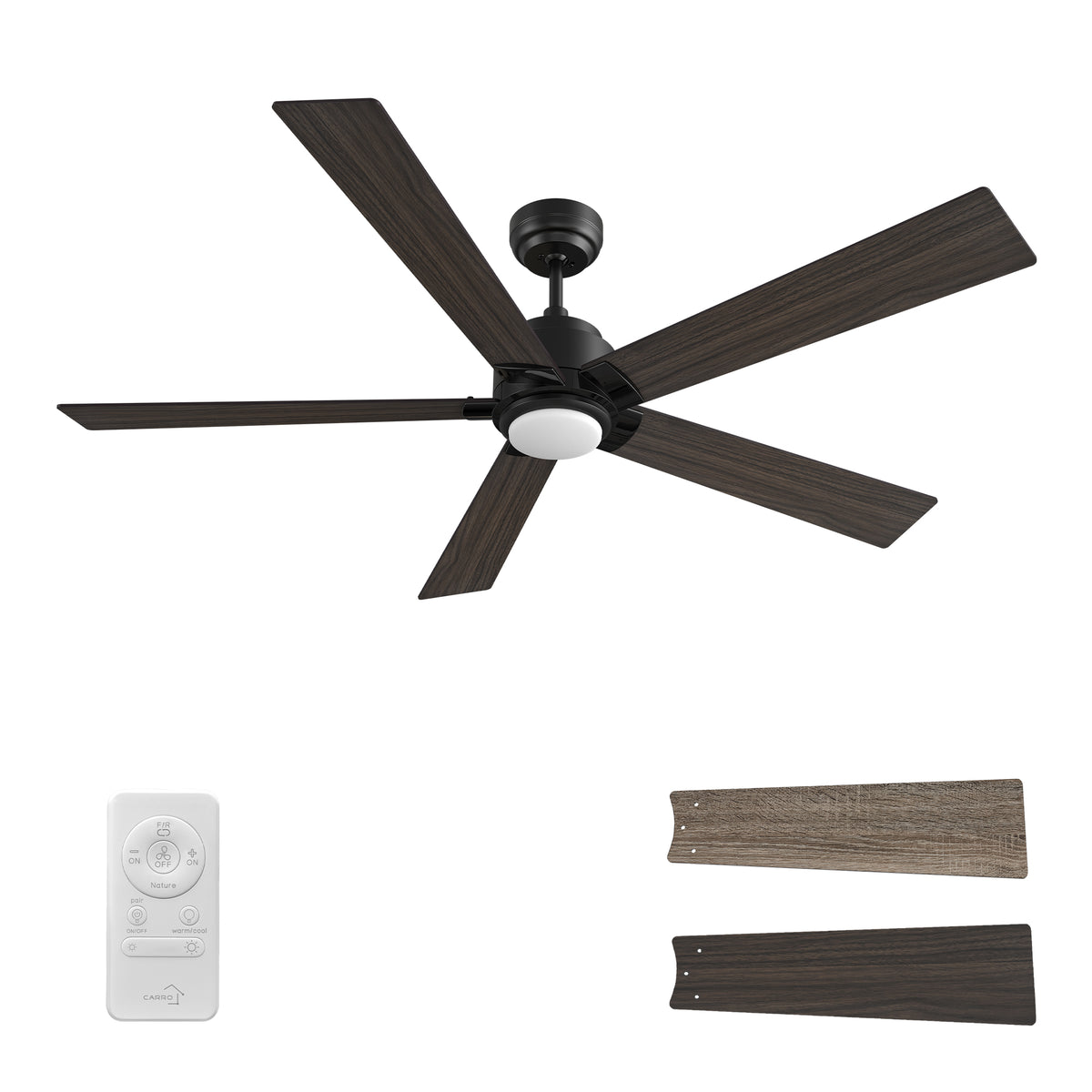 CHANTAL 60 inch 5-Blade Ceiling Fan with LED Light & Remote