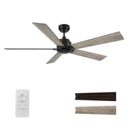LURGAN 60 inch 5-Blade No Light Ceiling Fan with Remote