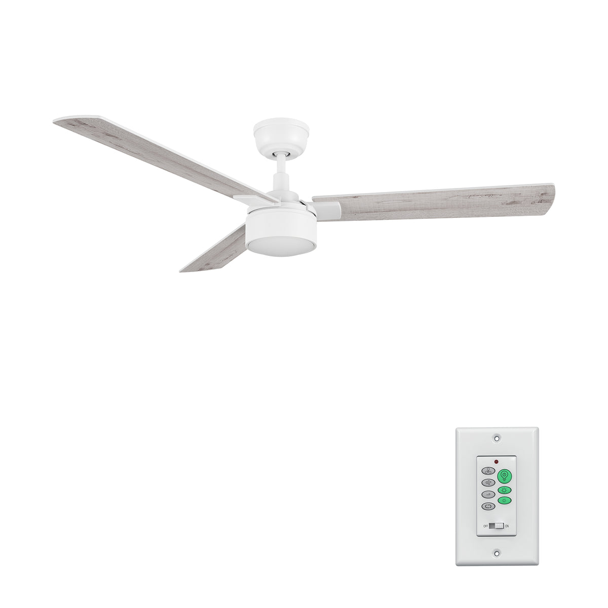 STOCKTON 52 inch 3-Blade Ceiling Fan with LED Light & Wall Control