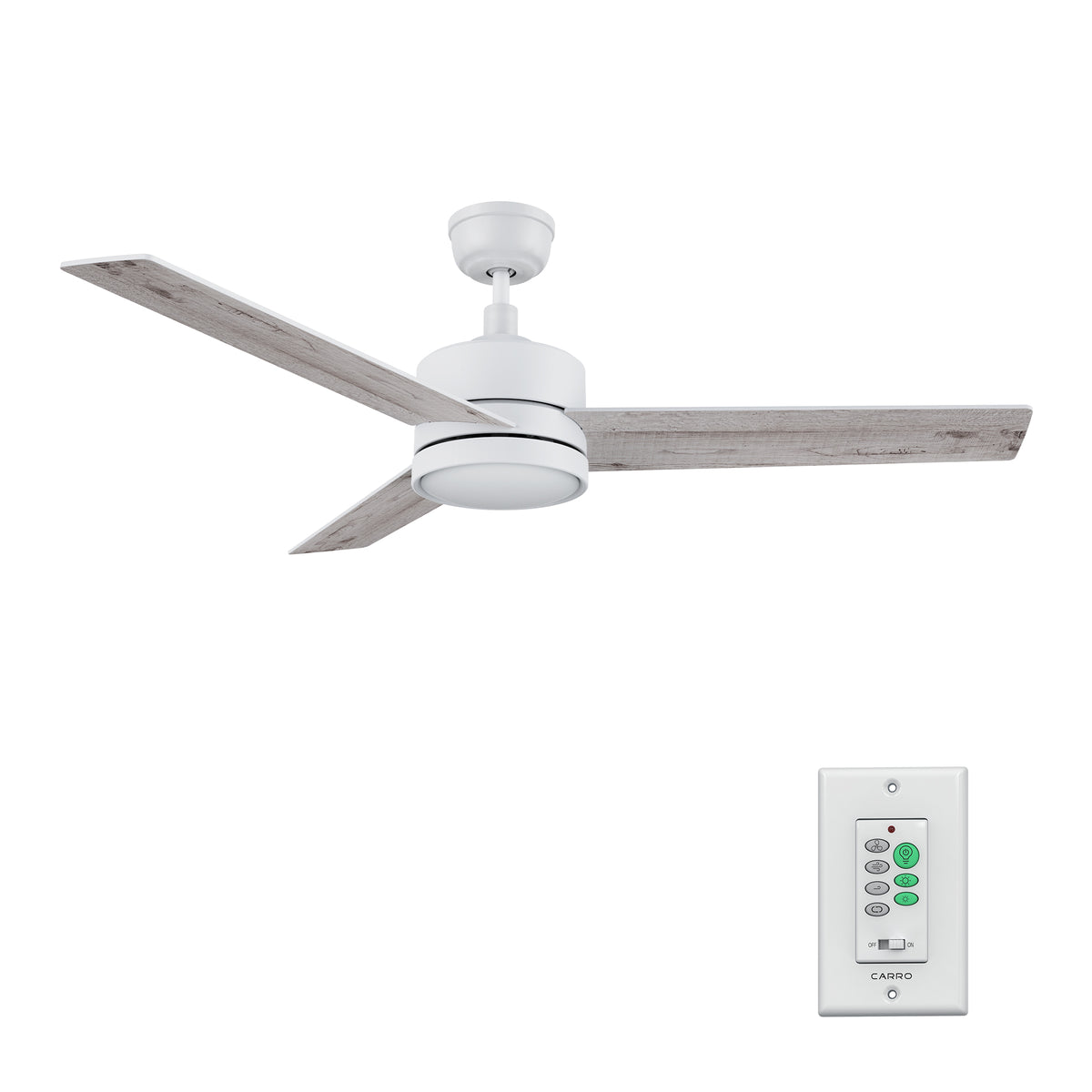 SANTANA 52 inch 3-Blade Ceiling Fan with LED Light & Wall Control