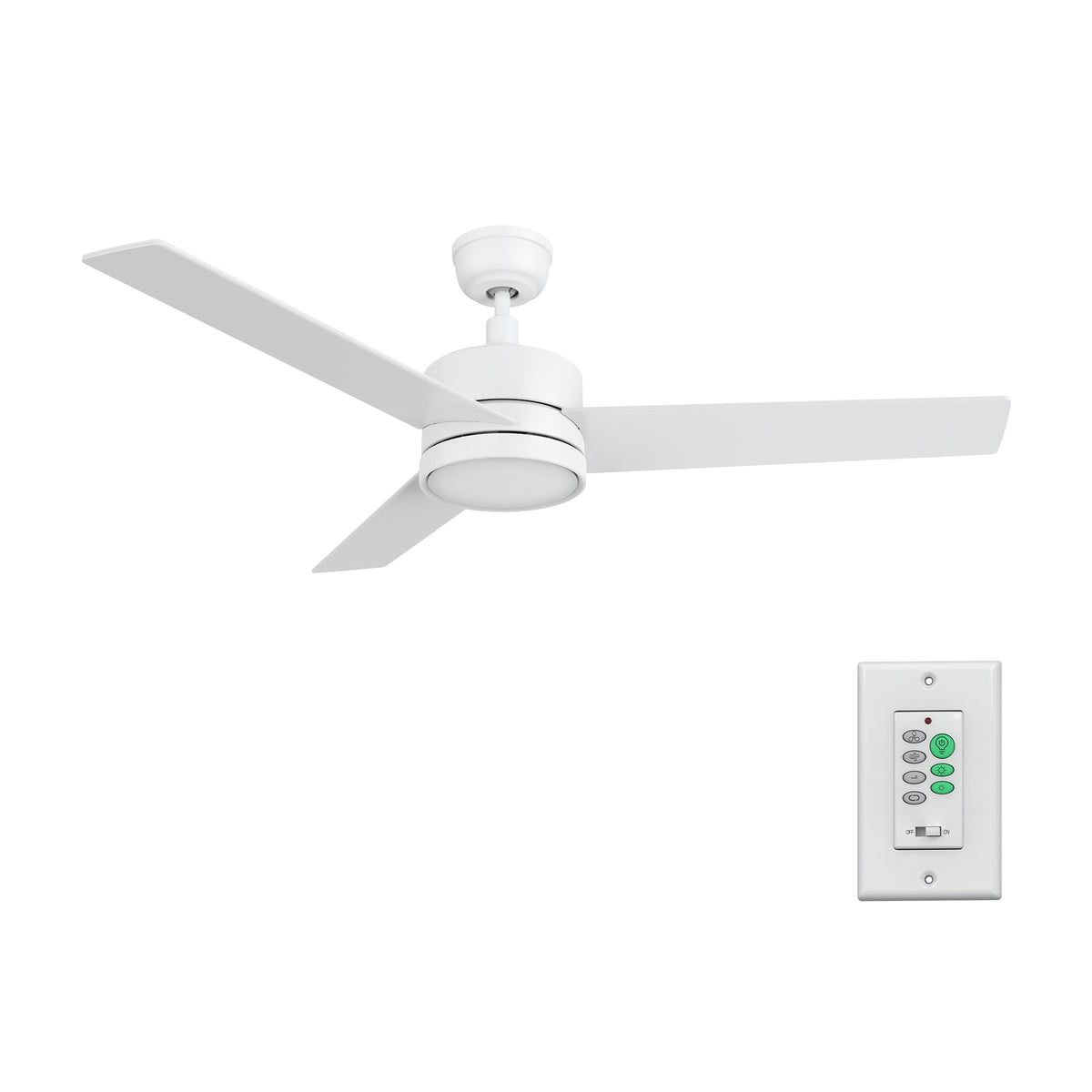 SANTANA 52 inch 3-Blade No Light Ceiling Fan with Wall Control