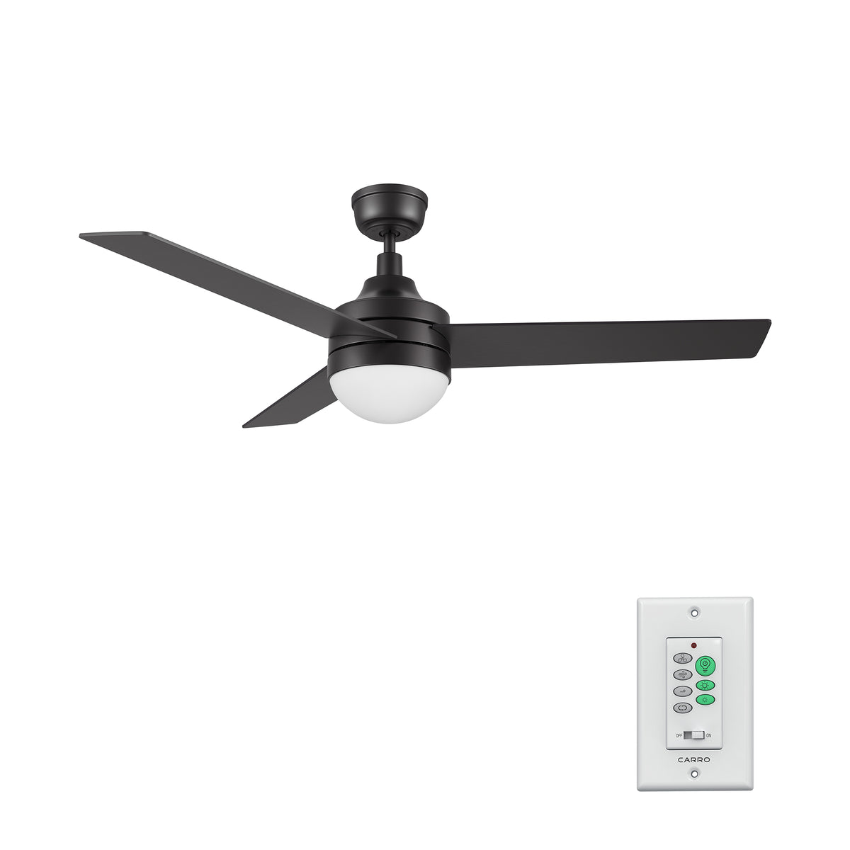 KIMBALL 52 inch 3-Blade Ceiling Fan with LED Light & Wall Control
