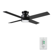 SANTANA 52 inch 4-Blade Flush Mount Ceiling Fan with LED Light & Wall Control