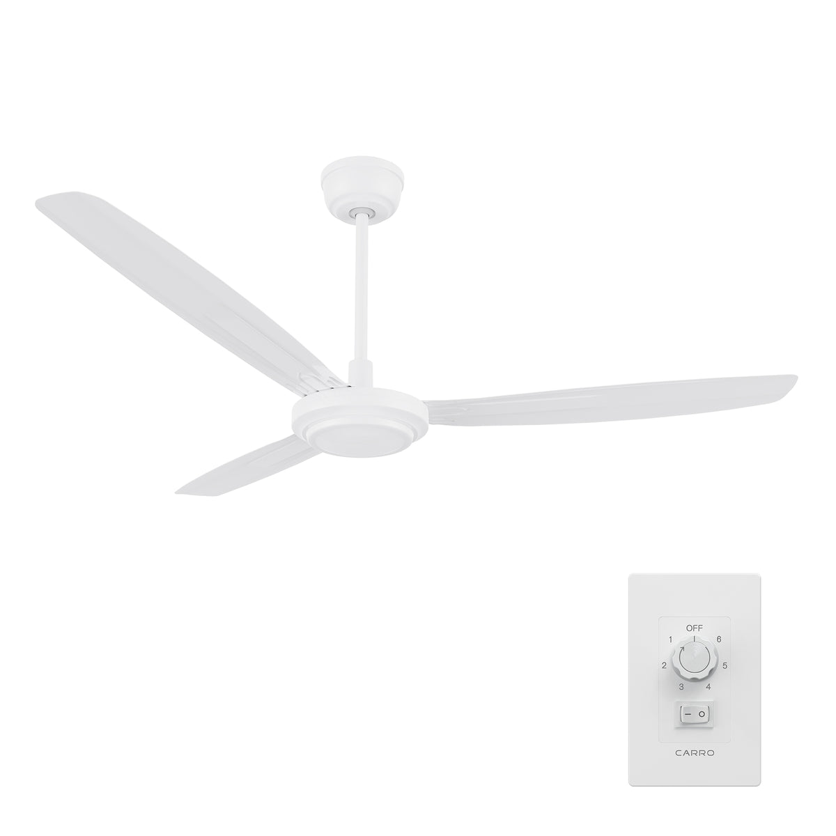 OBERON 56 inch 3-Blade No Light Ceiling Fan with Wall Control-Z1