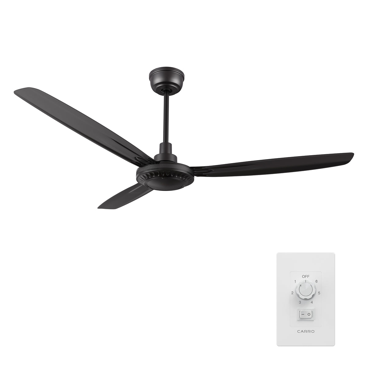 OBERON 56 inch 3-Blade No Light Ceiling Fan with Wall Control-Z2