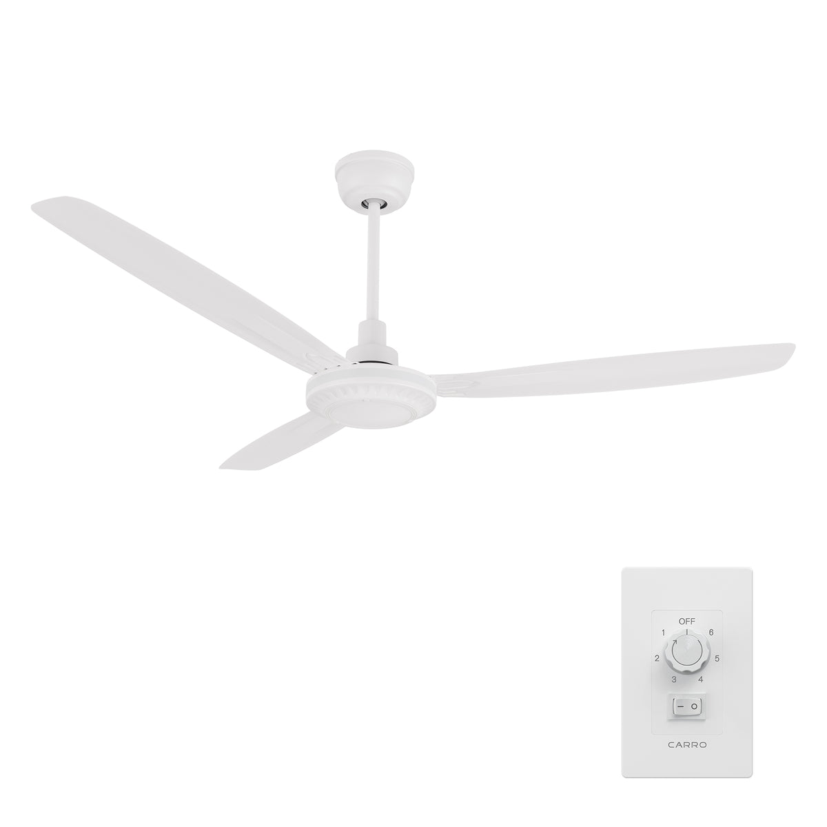 OBERON 56 inch 3-Blade No Light Ceiling Fan with Wall Control-Z2
