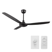 OBERON 56 inch 3-Blade No Light Ceiling Fan with Remote & Wall Control-Z2