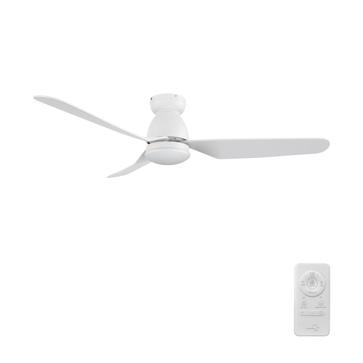 DENVER 52 inch 3-Blade Flush Mount Smart Ceiling Fan with LED Light & Remote