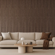 Acoustic Slat Wood Wall Panel - Natural Walnut & Black Felt