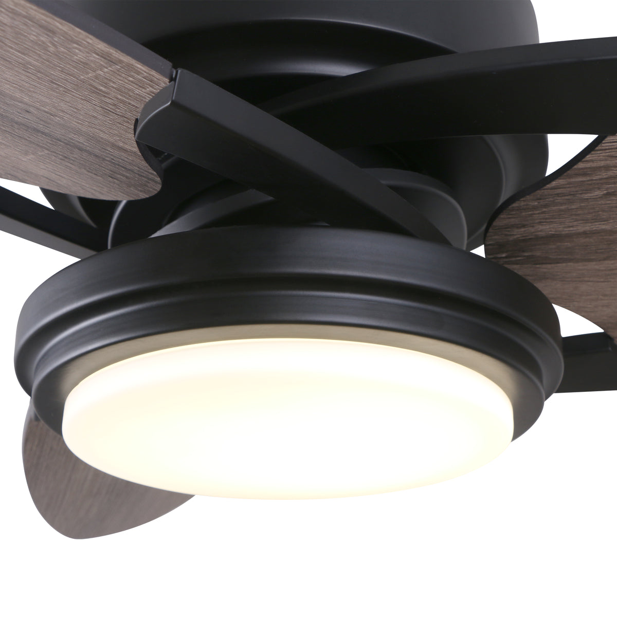 Carro MADDOX 52 inch 3-Blade Ceiling Fan with LED Light Kit & Remote Control - Black/Barnwood