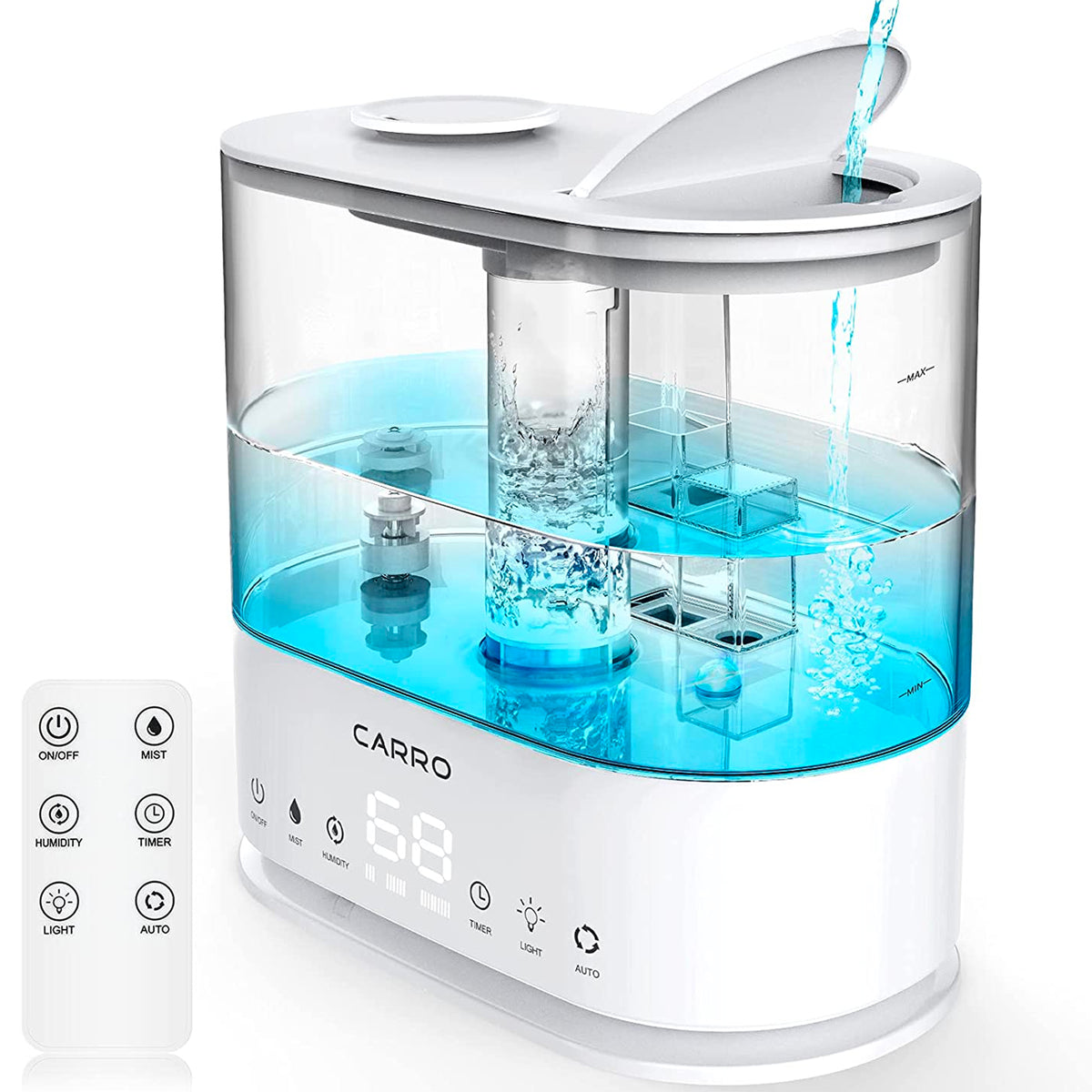 Carro 4L Top Fill Ultrasonic Cool Mist Humidifier with Aroma Tray For Office, Baby Room and Living room