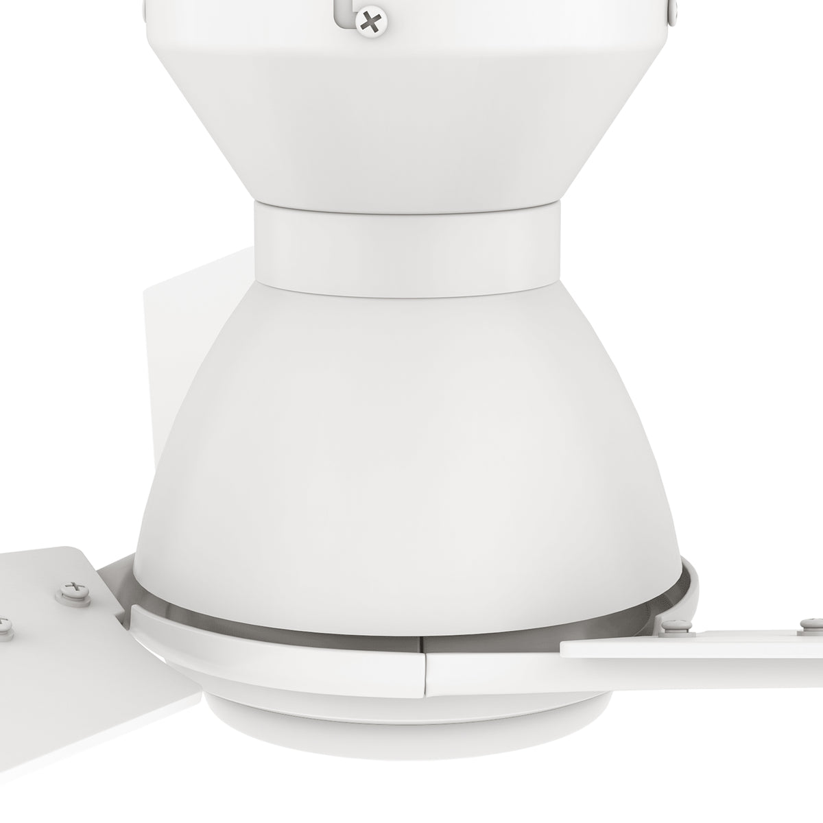 Carro CALEN 48 inch 3-Blade Flush Mount Smart Ceiling Fan with LED Light Kit & Remote Control- White/White