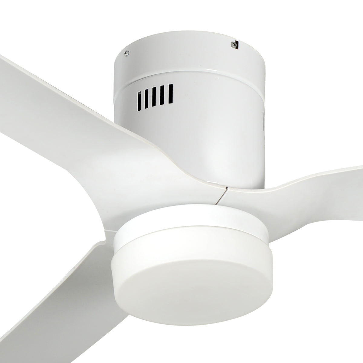 Carro Home SPEZIA 48 inch 3-Blade Flush Mount Smart Ceiling Fan with LED Light Kit & Remote - White/White fan blades