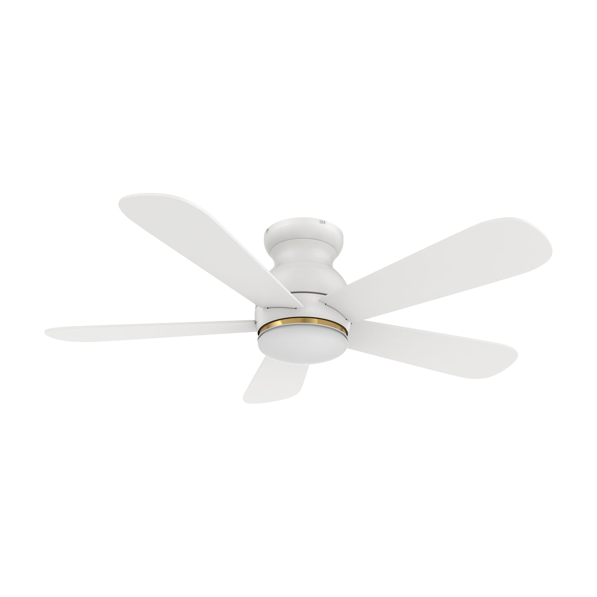 Carro DUBOIS 48 inch 5-Blade Flush Mount Smart Ceiling Fan with LED Light Kit & Remote- White/White