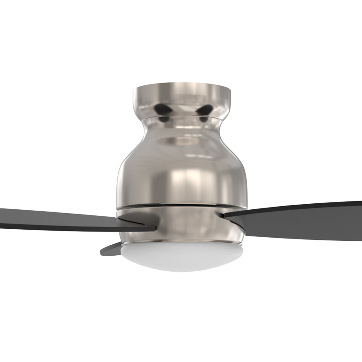 Carro Home TRENTO 52 inch 3-Blade Smart Ceiling Fan with LED Light Kit & Remote- Silver/Black fan blades
