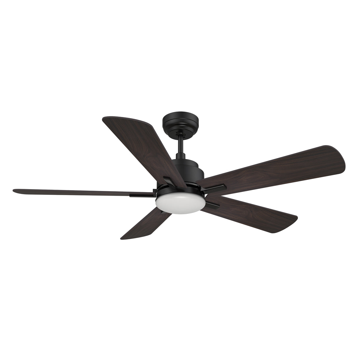 Carro OLINDA 52 inch 5-Blade Smart Ceiling Fan with LED Light Kit & Remote- Black/Walnut & Barnwood (Reversible Blades)