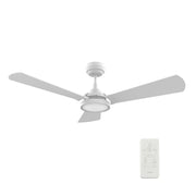 Carro USA BRISA 56 inch 3-Blade Smart Ceiling Fan with LED Light & Remote Control - White/White fan blades