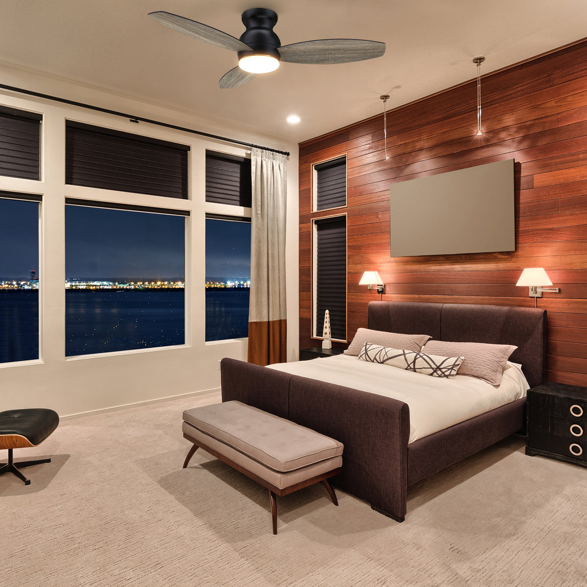 Carro TRENTO 60 inch 3-Blade Smart Ceiling Fan with LED Light Kit & Remote- Black/Walnut & Light Wood (Reversible Blades)