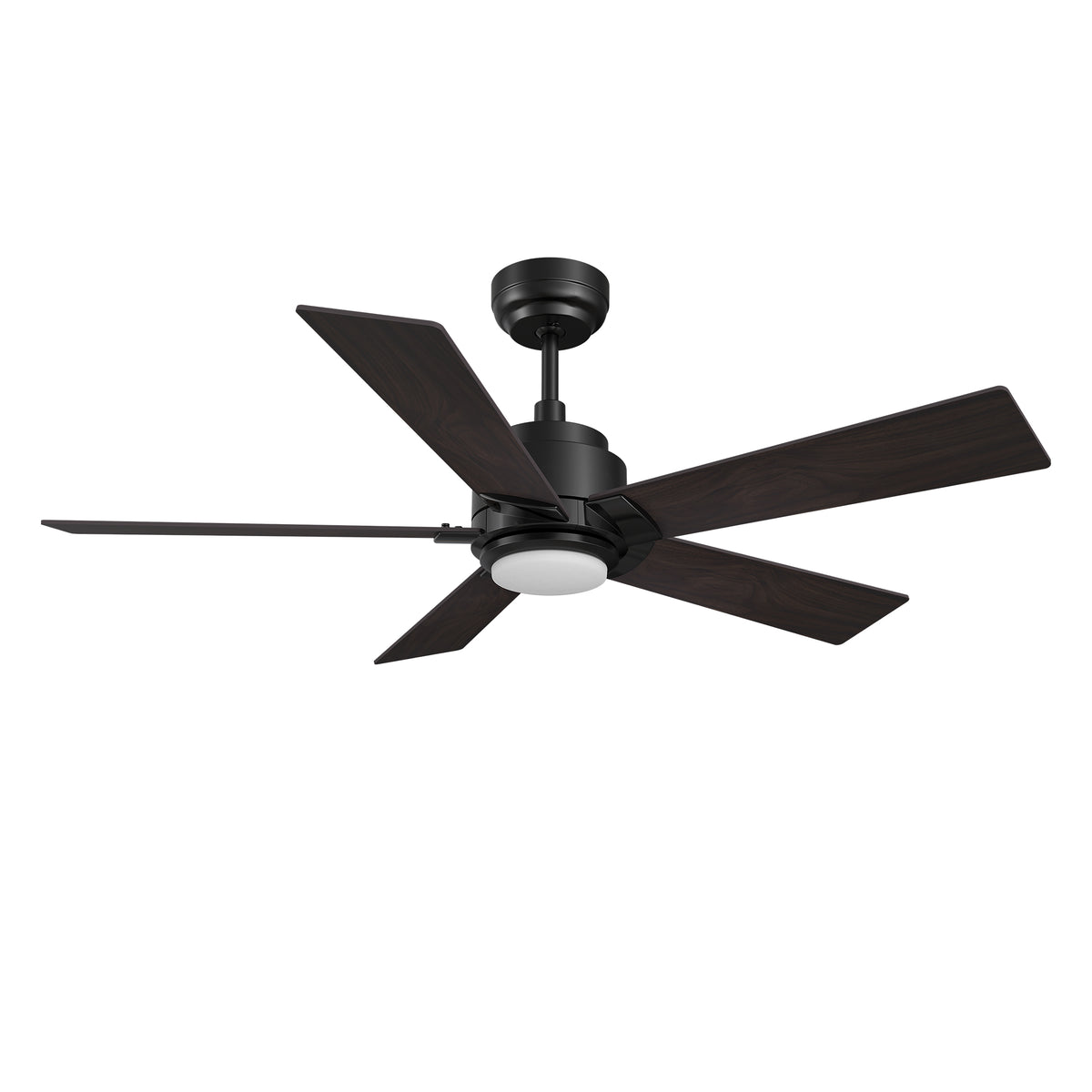 Carro ASCENDER 60 inch 5-Blade Smart Ceiling Fan with LED Light & Remote Control - Black/Walnut & Barnwood (Reversible Blades)