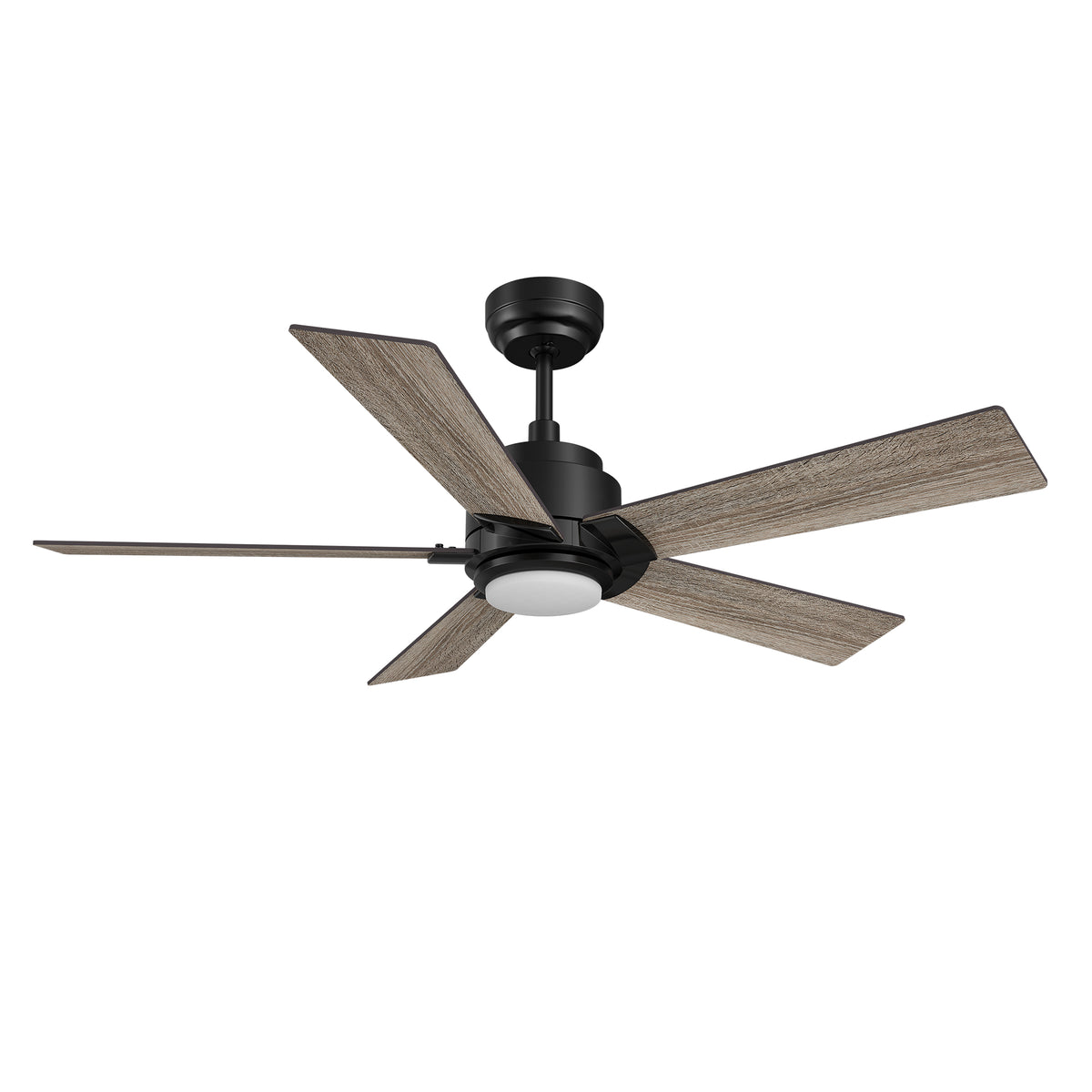 Carro ASCENDER 60 inch 5-Blade Smart Ceiling Fan with LED Light & Remote Control - Black/Walnut & Barnwood (Reversible Blades)